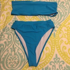 Bright blue high hipped bikini